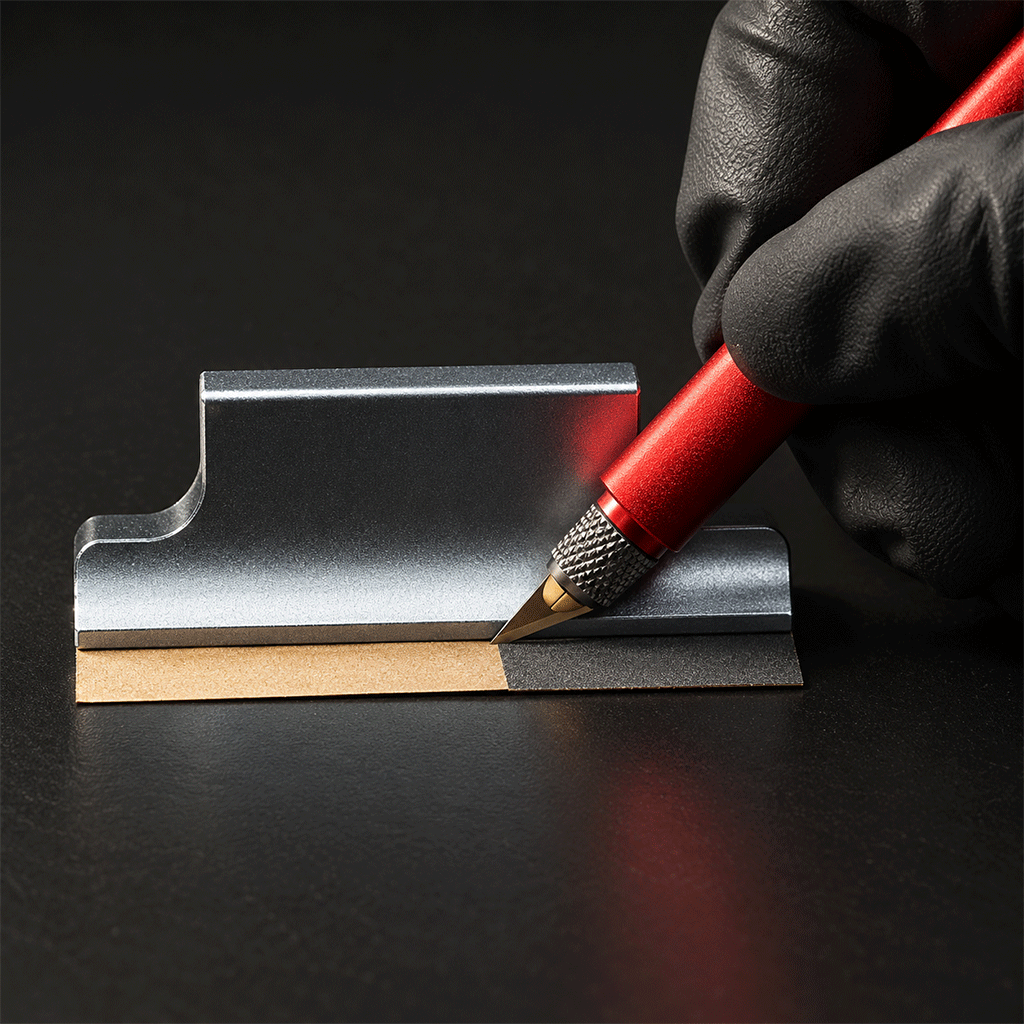 DSPIAE AS-25 Aluminium-Schleifblock – Anwendung mit selbstklebendem Schleifpapier