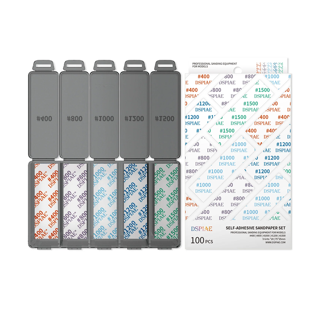 DSPIAE DSP selbstklebendes Schleifpapier, 400er-1500er Körnung, Komplettset