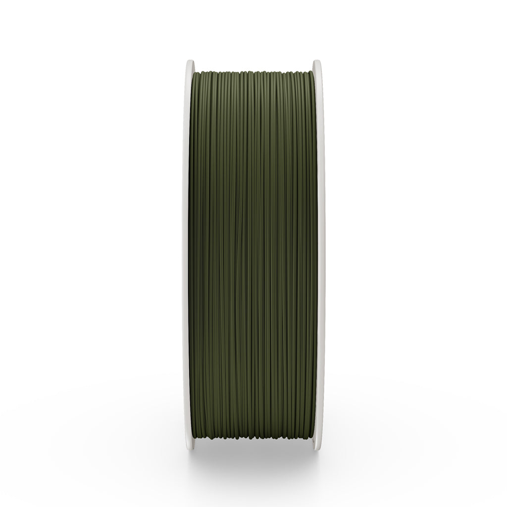 Fiberlogy ASA Matte Olive Green 1 kg, Filamentspule von vorne