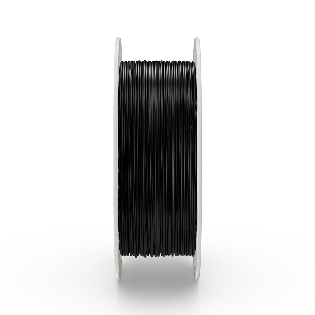 Fiberlogy PETG+PTFE Black 750 g, Filamentspule in Vorderansicht