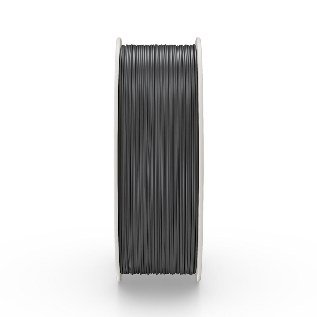 Fiberlogy PLA Impact Graphite, filament PLA de couleur graphite, 1,75 mm, 1 kg sur bobine S3 – vue latérale de l’enroulement du filament