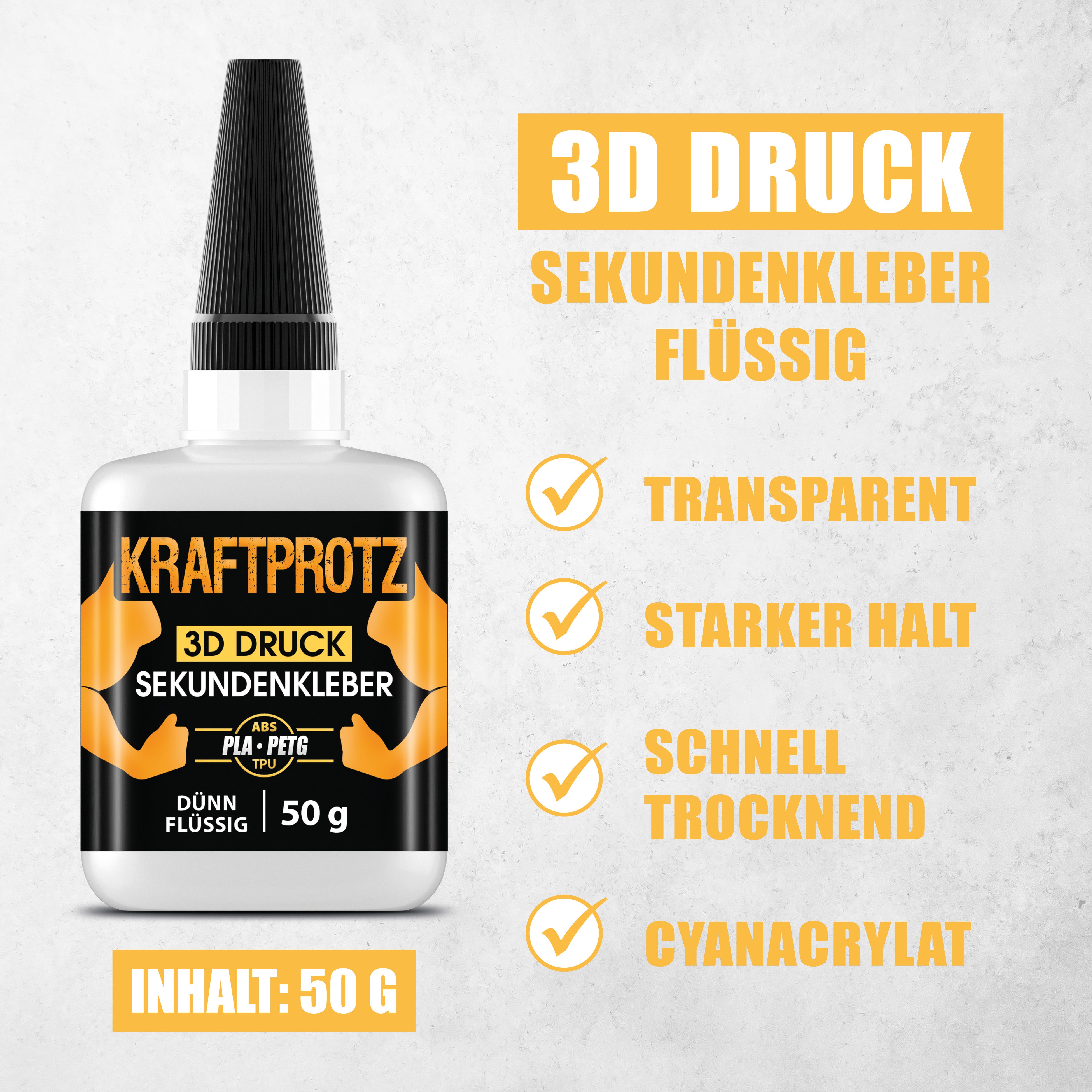 Kraftprotz 3D-Druck Sekundenkler, flüssig, 50g