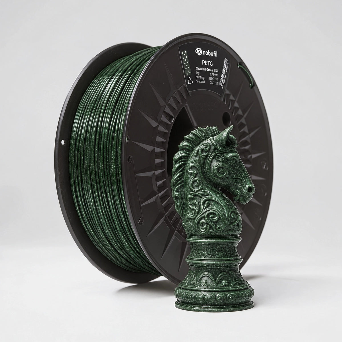 Feinschmelzer PETG Churchill Green – grünes 3D-Druck-Filament, 1-kg-Spule