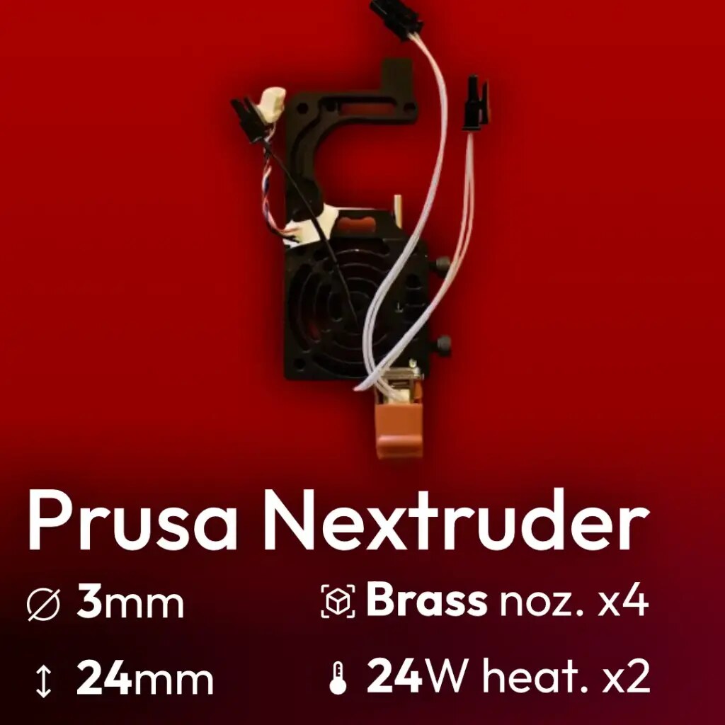 Komplettes Hotend Prusa Nextruder Starlex DHB HSS+C Düsen D3x24, 2x24W