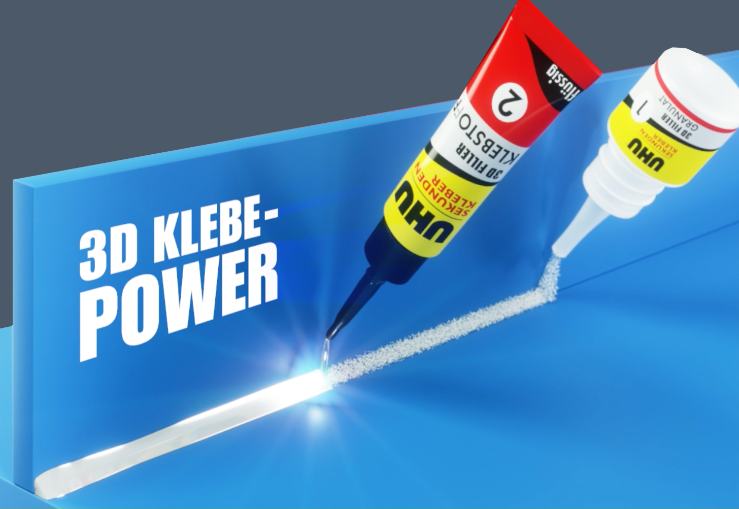 UHU Sekundenkleber 3D Filler, Blister 3g + 9g